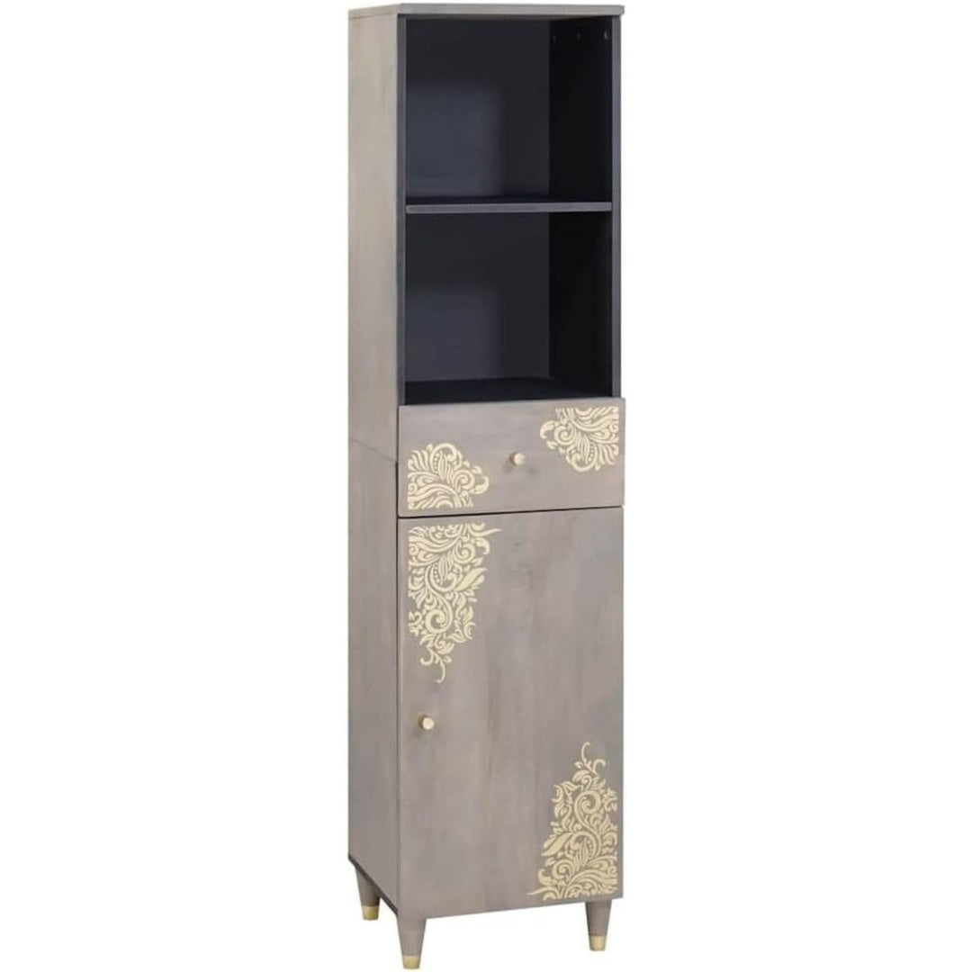 Sideboard aus Massivholz und Mangoholz in Grau