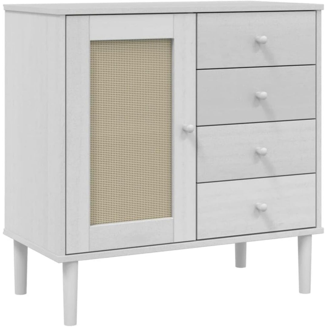 Sideboard aus Rattan und Kiefernholz