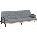 Sofa in Hellgrau mit einer verstellbaren Rueckenlehne