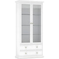 2 Schubladen und Glastueren an der Vitrine