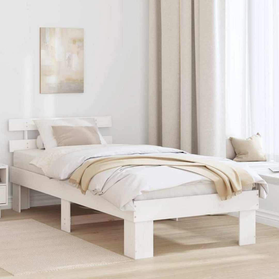 Bettgestell mit den Massen 90 x 190 cm in Weiss
