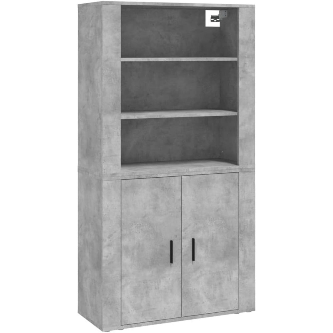 Hochschrank in Grau mit Wandmontage