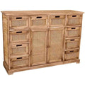 Flechtoptik praegt das Sideboard aus Holzwerkstoff