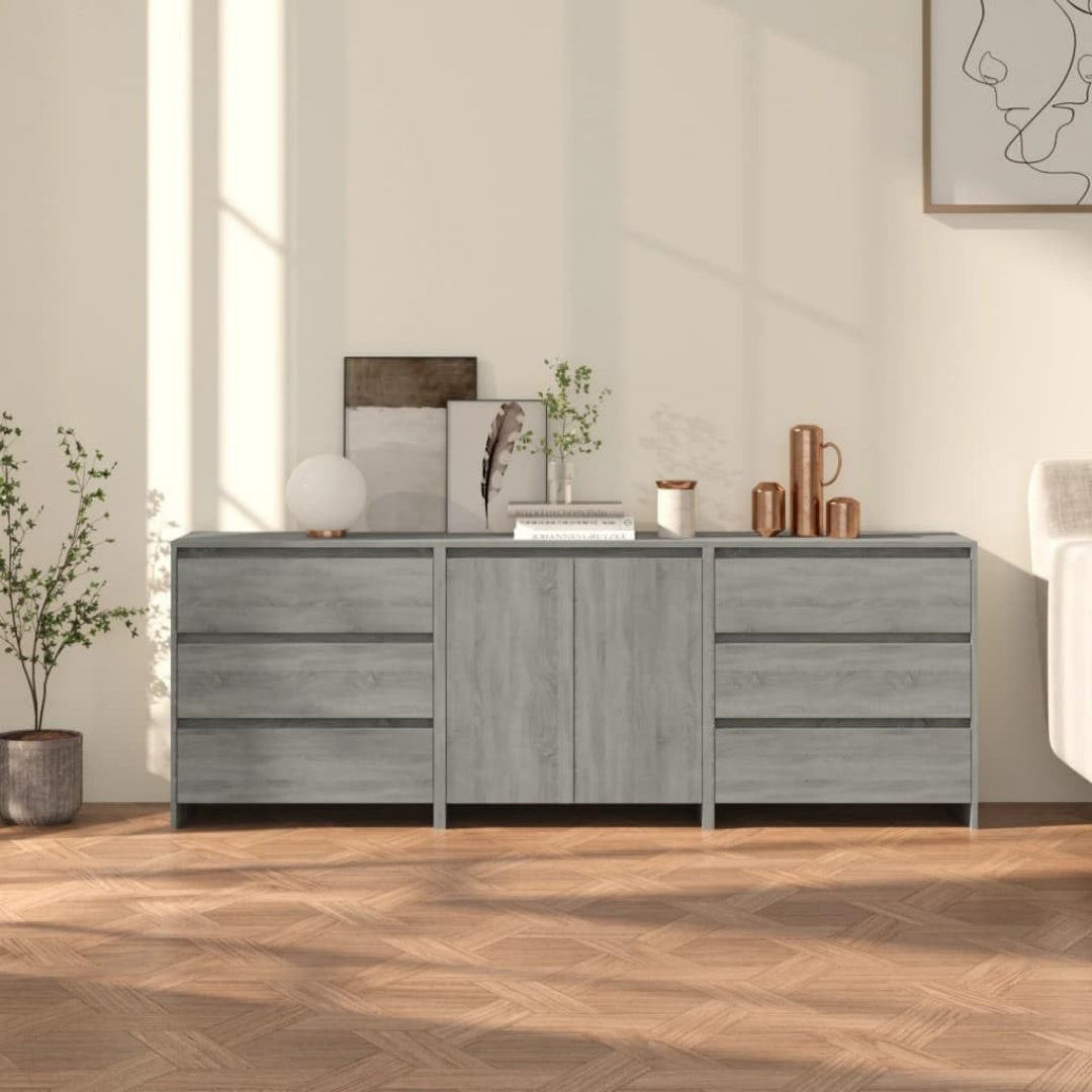 Sideboard mit offenen Ablagen, Schubladen und geschlossenem Stauraum