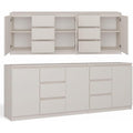 6 Schubladen und grifflose Fronten an dem Sideboard